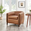 New Pacific Direct Ruth Faux Leather Accent Arm Chair in Vintage Cider