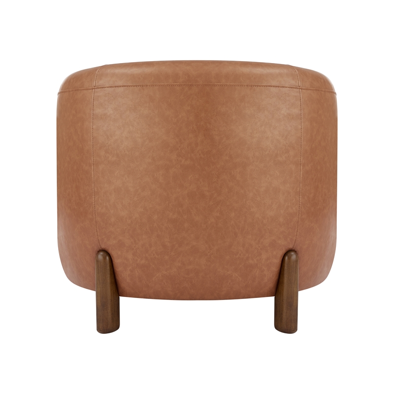 NPD Furniture Ruth Faux Leather Accent Arm Chair in Vintage Cider