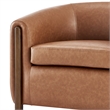 NPD Furniture Ruth Faux Leather Accent Arm Chair in Vintage Cider