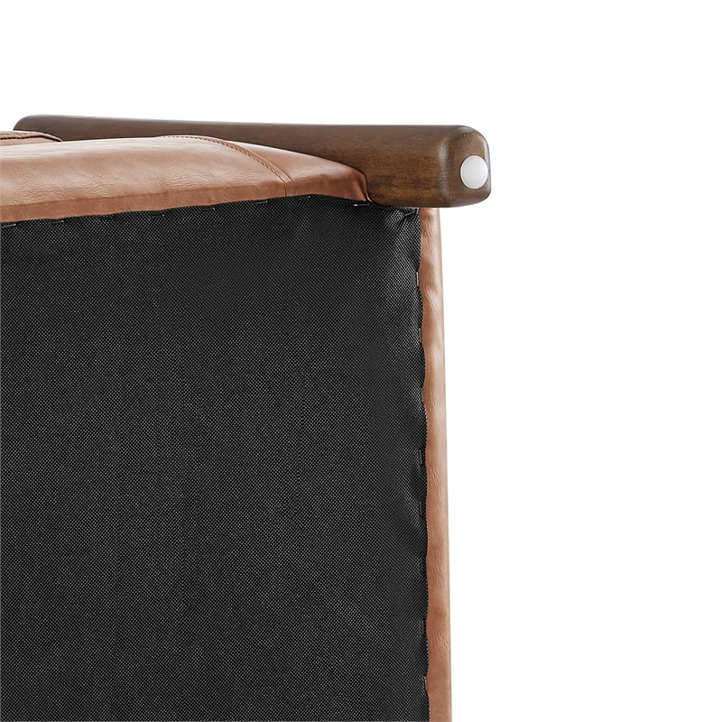 NPD Furniture Ruth Faux Leather Accent Arm Chair in Vintage Cider