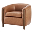 NPD Furniture Ruth Faux Leather Accent Arm Chair in Vintage Cider