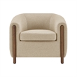 New Pacific Direct Ruth Fabric Accent Arm Chair in Barley Beige