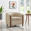 New Pacific Direct Ruth Fabric Accent Arm Chair in Barley Beige