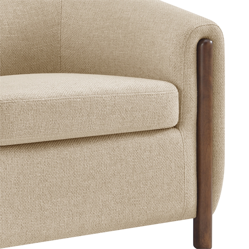New Pacific Direct Ruth Fabric Accent Arm Chair in Barley Beige