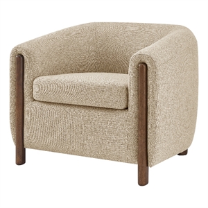 New Pacific Direct Ruth Fabric Accent Arm Chair in Barley Beige
