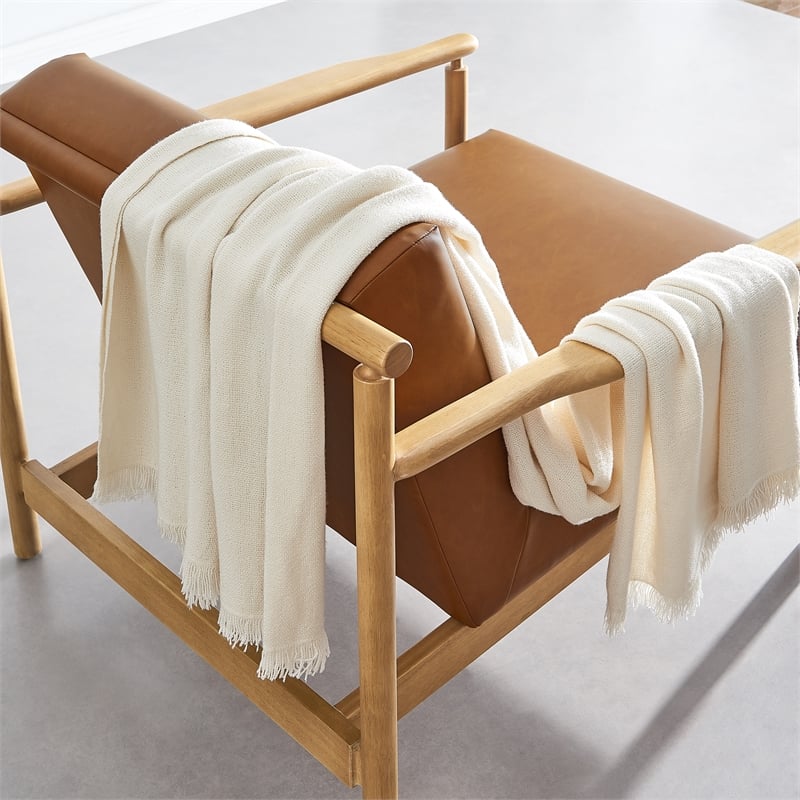 New Pacific Direct Arnold PU Accent Arm Chair in Casa Caramel