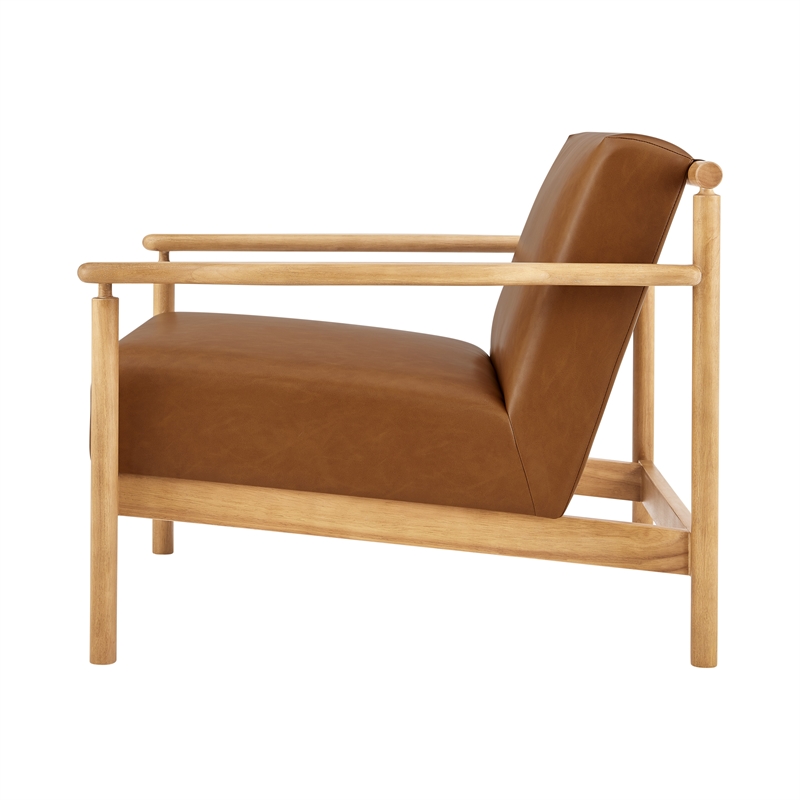 New Pacific Direct Arnold PU Accent Arm Chair in Casa Caramel