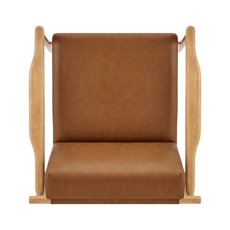 New Pacific Direct Arnold PU Accent Arm Chair in Casa Caramel