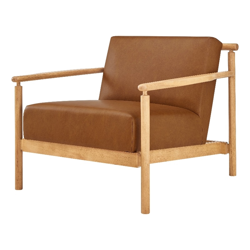 New Pacific Direct Arnold PU Accent Arm Chair in Casa Caramel