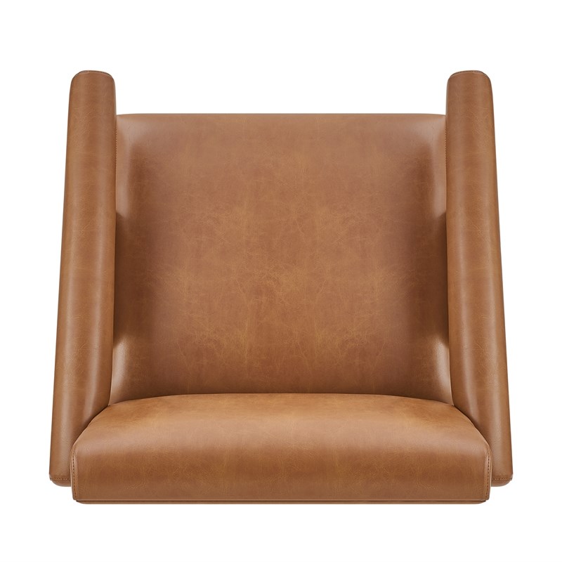 New Pacific Direct Nixon PU Accent Arm Chair in Borneo Chocolate