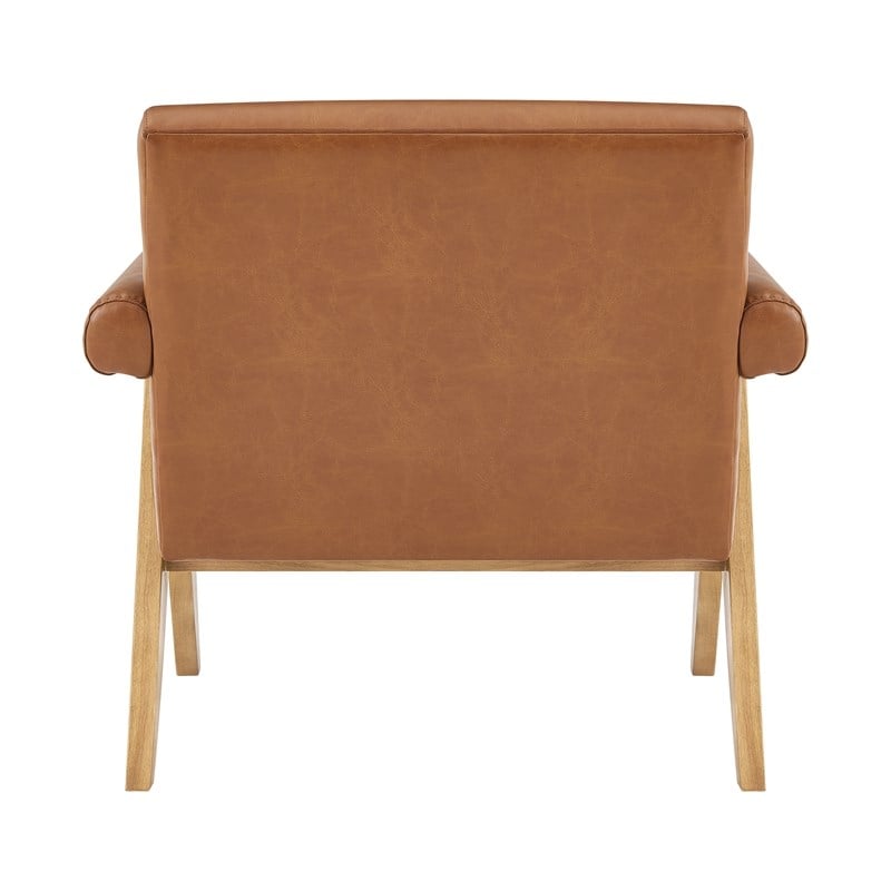 New Pacific Direct Nixon PU Accent Arm Chair in Borneo Chocolate