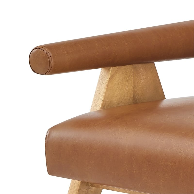 New Pacific Direct Nixon PU Accent Arm Chair in Borneo Chocolate