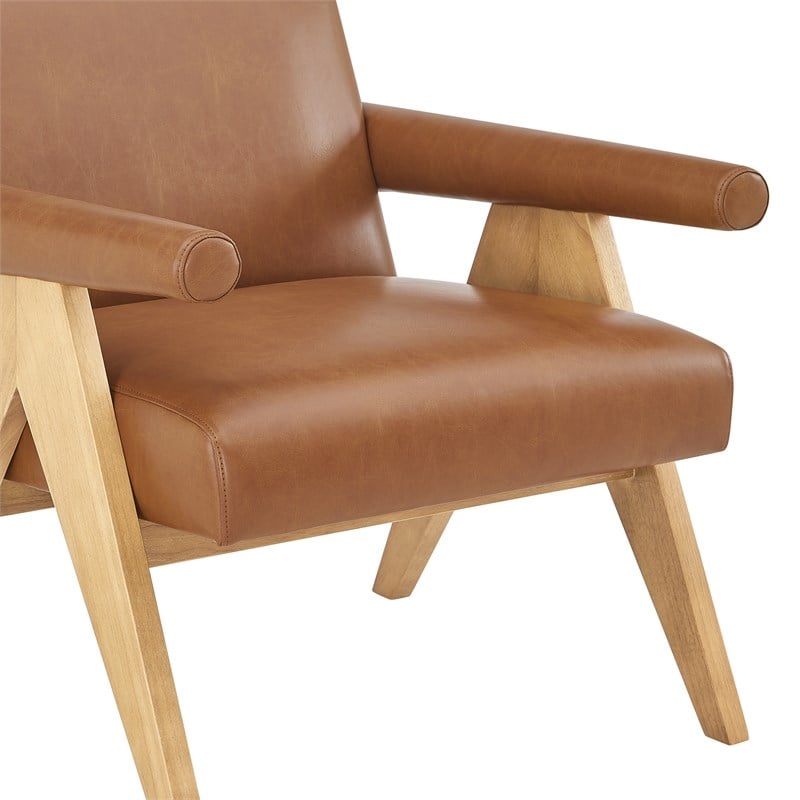 New Pacific Direct Nixon PU Accent Arm Chair in Borneo Chocolate