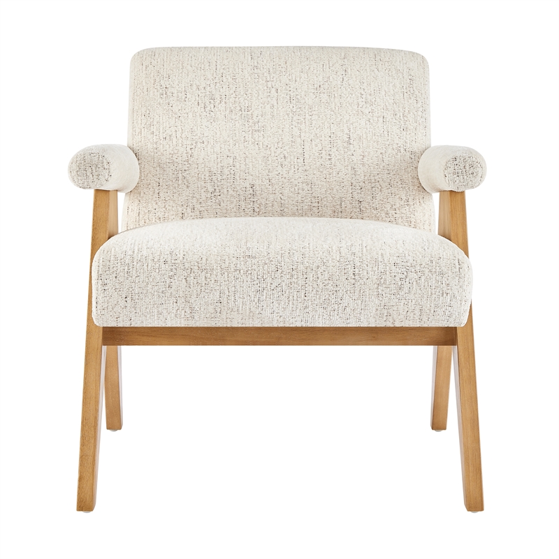 NPD Furniture Nixon Fabric Accent Arm Chair in Concord Cream