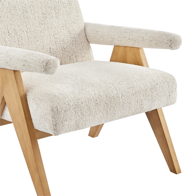 NPD Furniture Nixon Fabric Accent Arm Chair in Concord Cream