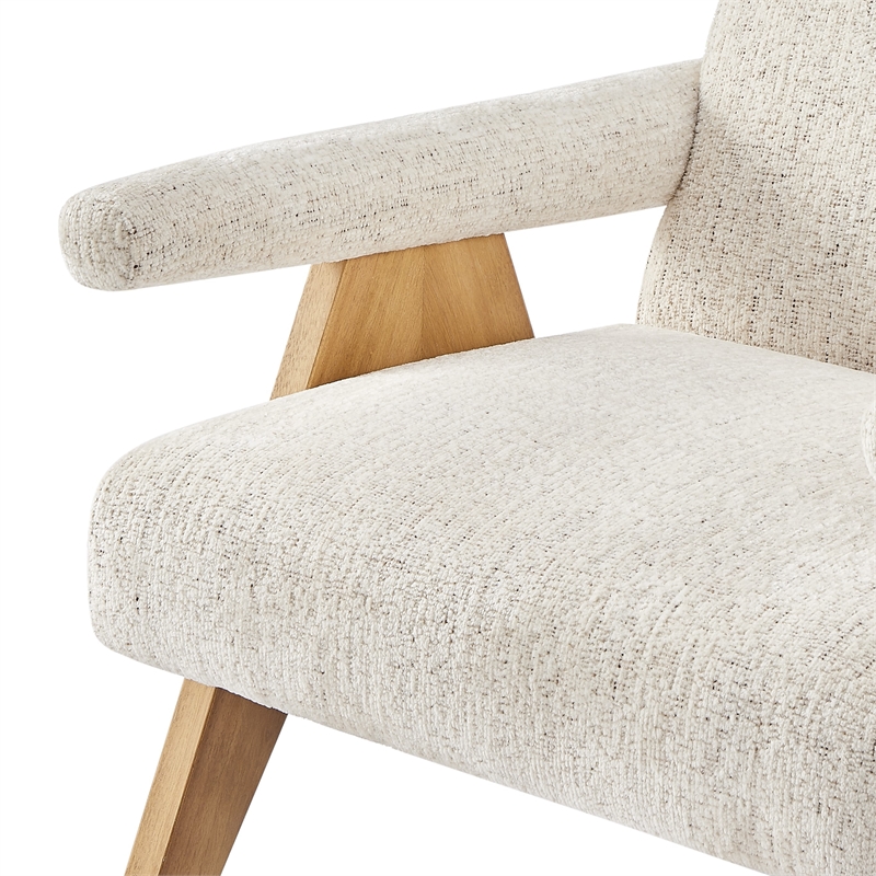 NPD Furniture Nixon Fabric Accent Arm Chair in Concord Cream