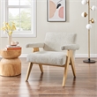 NPD Furniture Nixon Fabric Accent Arm Chair in Concord Cream