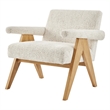 NPD Furniture Nixon Fabric Accent Arm Chair in Concord Cream