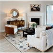 NPD Furniture Tillman PU/Fabric Accent Arm Chair in Casa Caramel/Shortbread