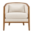 NPD Furniture Tillman PU/Fabric Accent Arm Chair in Casa Caramel/Shortbread