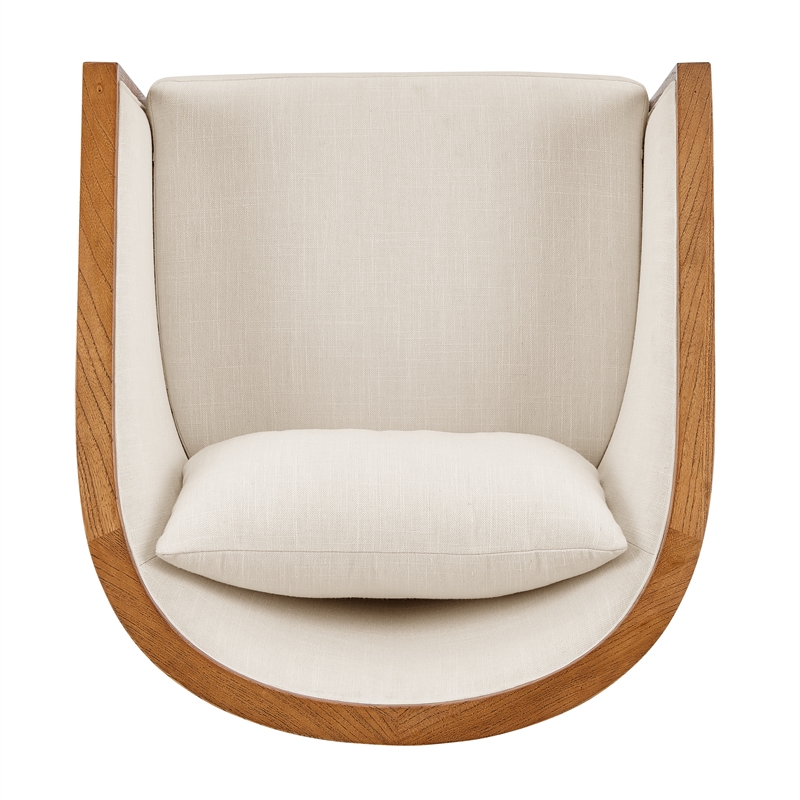 New Pacific Direct Tillman PU/Fabric Accent Arm Chair in Casa Caramel/Shortbread