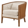 NPD Furniture Tillman PU/Fabric Accent Arm Chair in Casa Caramel/Shortbread