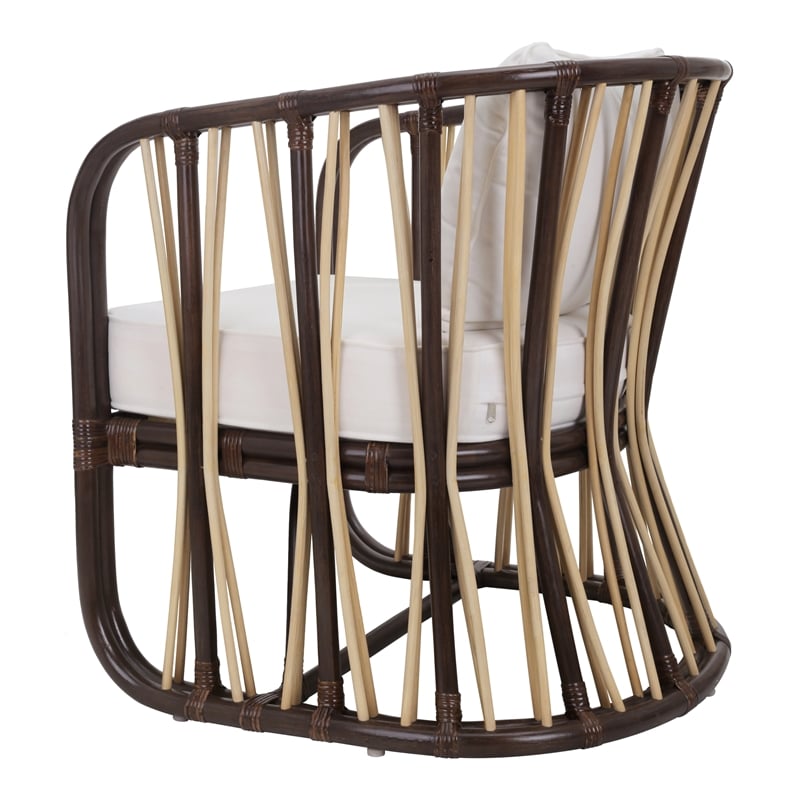 New Pacific Direct Shanaya Rattan Accent Arm Chair in Paloma Brown