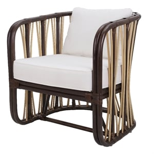 NPD Furniture Shanaya Rattan Accent Arm Chair in Paloma Brown