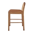 NPD Furniture Donna Faux Leather Rattan Counter Stool in Brown (Set of 2)