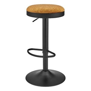 New Pacific Direct Juno Velvet Gaslift Swivel Bar Stool in Amber (Set of 2)