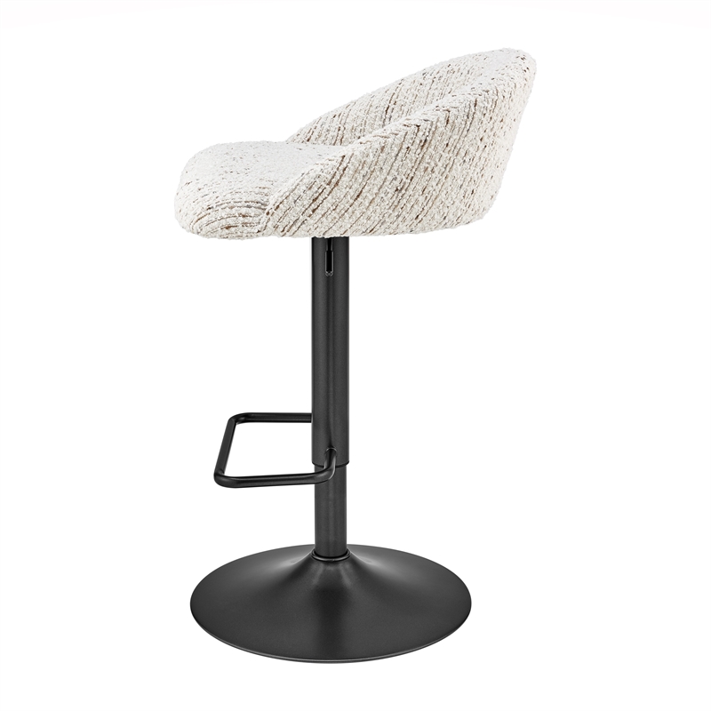 NPD Furniture Jorrell Fabric Gaslift Swivel Bar Stool in White (Set of 2)