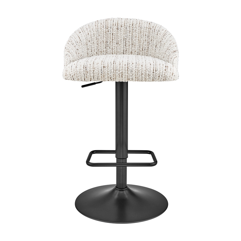 NPD Furniture Jorrell Fabric Gaslift Swivel Bar Stool in White (Set of 2)