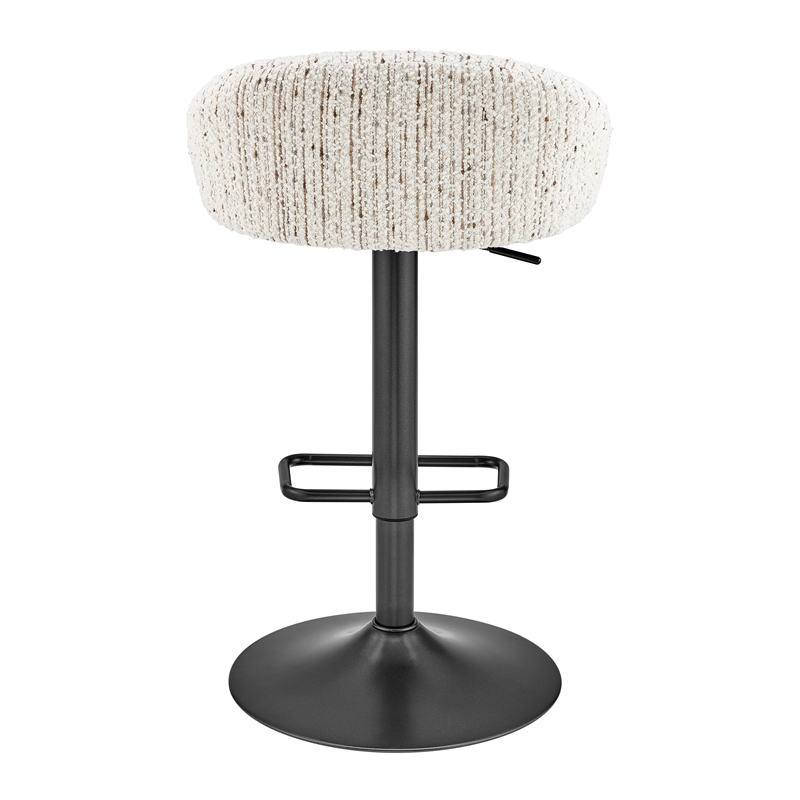NPD Furniture Jorrell Fabric Gaslift Swivel Bar Stool in White (Set of 2)