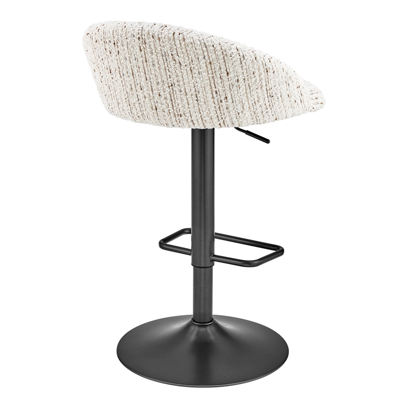 NPD Furniture Jorrell Fabric Gaslift Swivel Bar Stool in White (Set of 2)