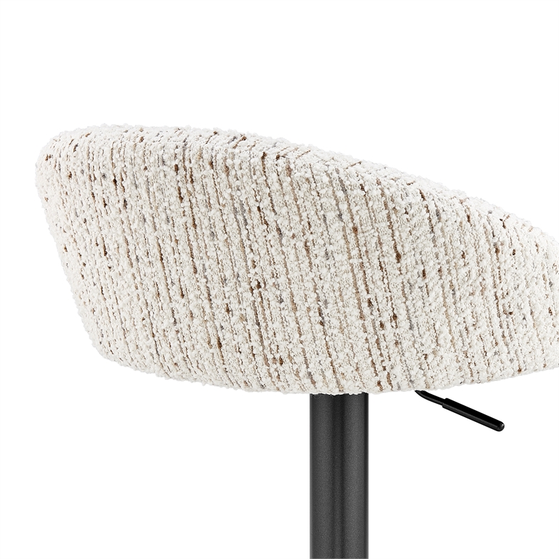 NPD Furniture Jorrell Fabric Gaslift Swivel Bar Stool in White (Set of 2)