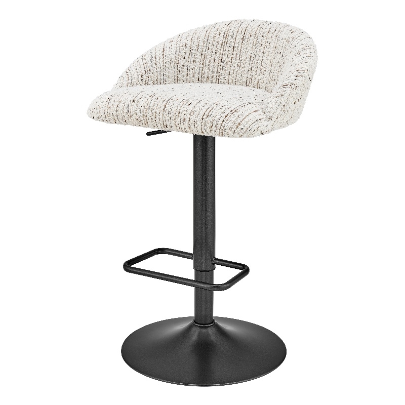 NPD Furniture Jorrell Fabric Gaslift Swivel Bar Stool in White (Set of 2)