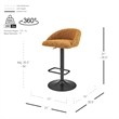 NPD Furniture Jorrell Fabric Gaslift Swivel Bar Stool in Yellow (Set of 2)
