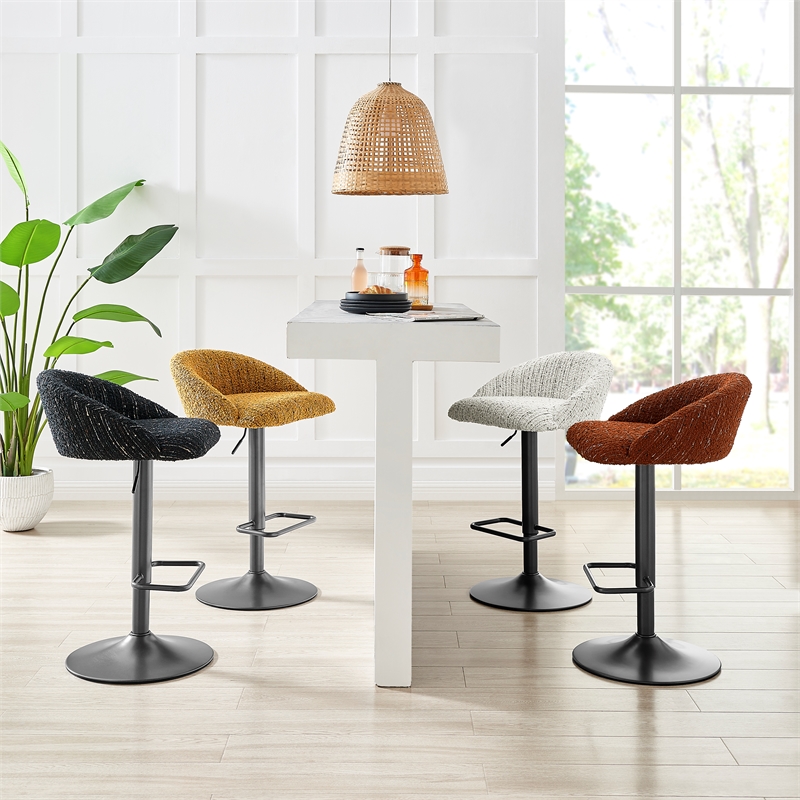 New Pacific Direct Jorrell Fabric Gaslift Swivel Bar Stool (Set of 2)