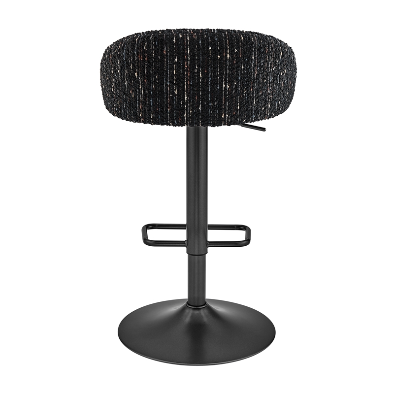 NPD Furniture Jorrell Fabric Gaslift Swivel Bar Stool in Black (Set of 2)