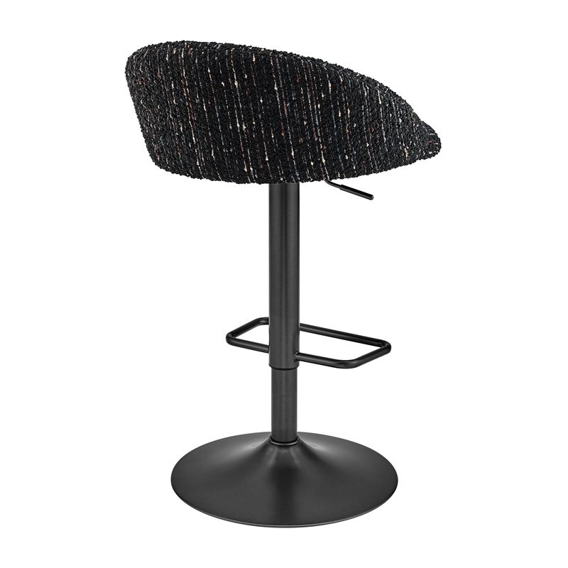NPD Furniture Jorrell Fabric Gaslift Swivel Bar Stool in Black (Set of 2)