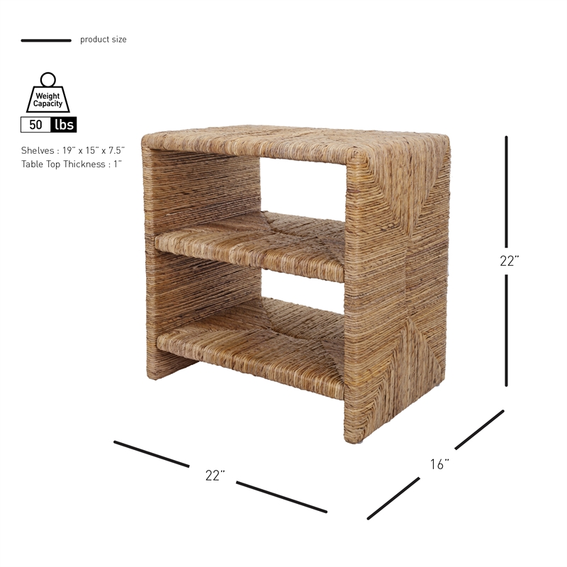 NPD Furniture Kanza Abaca Nightstand/Side Table in Natural