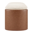 NPD Furniture Alyssa Fabric/PU Storage Bench in Beige/Vintage Cider