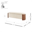NPD Furniture Alyssa Fabric/PU Storage Bench in Beige/Vintage Cider