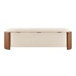 NPD Furniture Alyssa Fabric/PU Storage Bench in Beige/Vintage Cider