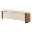 NPD Furniture Alyssa Fabric/PU Storage Bench in Beige/Vintage Cider