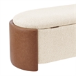 NPD Furniture Alyssa Fabric/PU Storage Bench in Beige/Vintage Cider