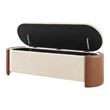 NPD Furniture Alyssa Fabric/PU Storage Bench in Beige/Vintage Cider