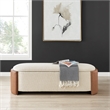 NPD Furniture Alyssa Fabric/PU Storage Bench in Beige/Vintage Cider