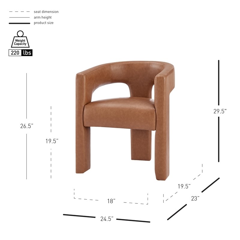 NPD Furniture Sherlyn Faux Leather Dining Side Chair in Vintage Cider