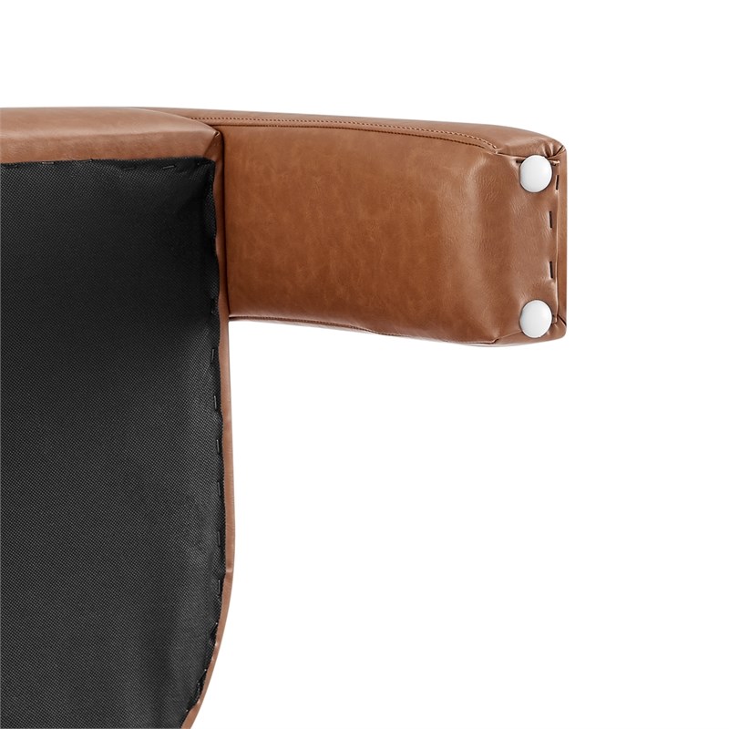 NPD Furniture Sherlyn Faux Leather Dining Side Chair in Vintage Cider